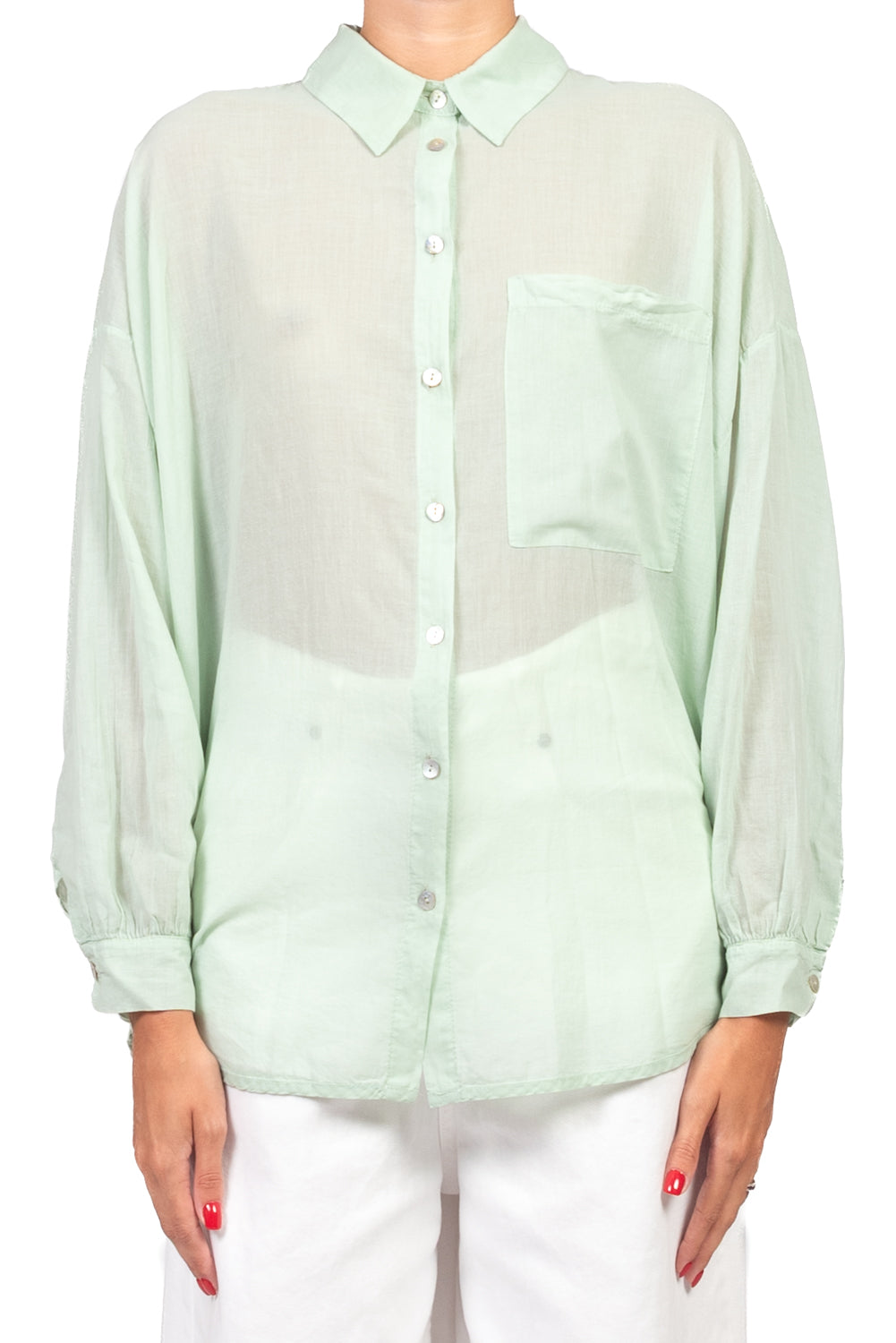 Tensione In - Camicia over in mussola con taschino Art. F8021C35R-PE26