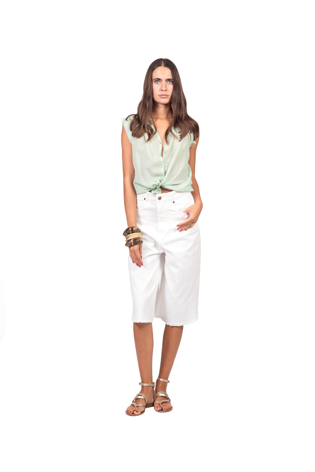 Tensione In - Camicia smanicata in mussola Art. H094C35R-PE26