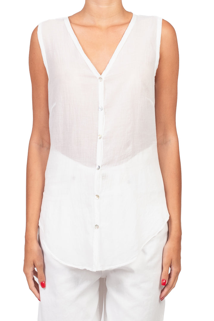 Tensione in - Camicia smanicata in mussola Art. F9140C35RPE26