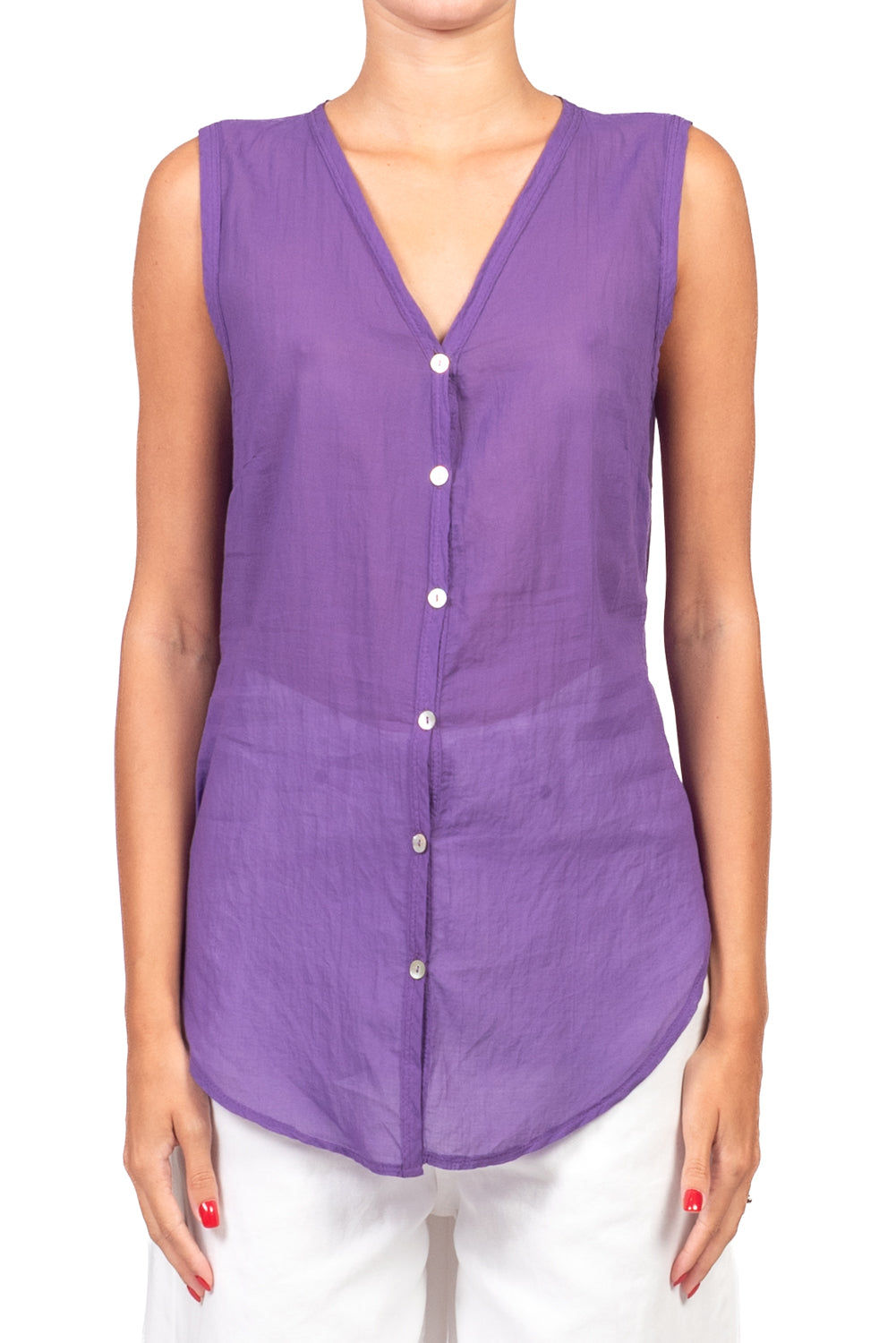 Tensione in - Camicia smanicata in mussola Art. F9140C35RPE26