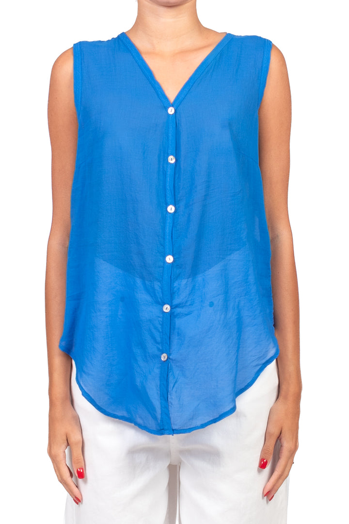Tensione in - Camicia smanicata in mussola Art. F9140C35RPE26