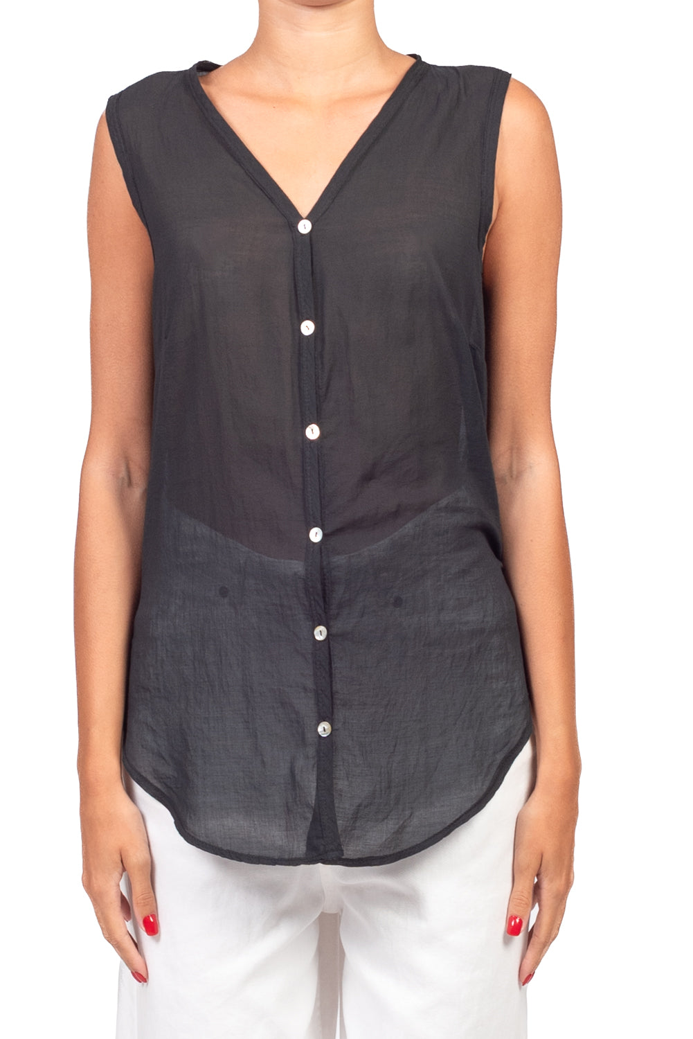 Tensione in - Camicia smanicata in mussola Art. F9140C35RPE26