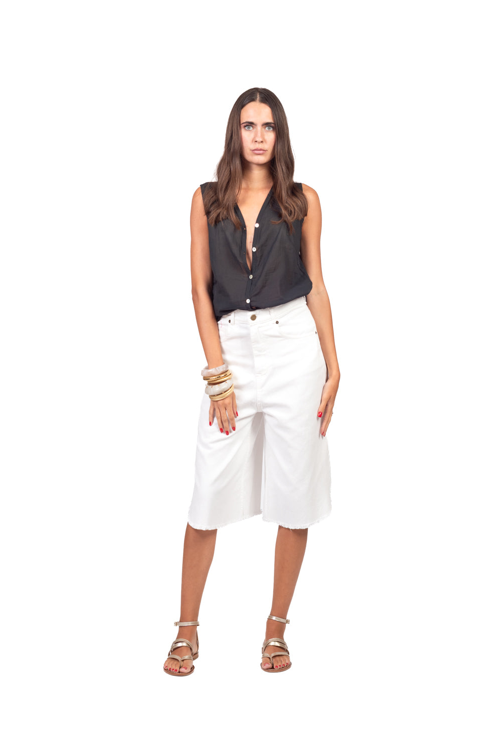 Tensione in - Camicia smanicata in mussola Art. F9140C35RPE26