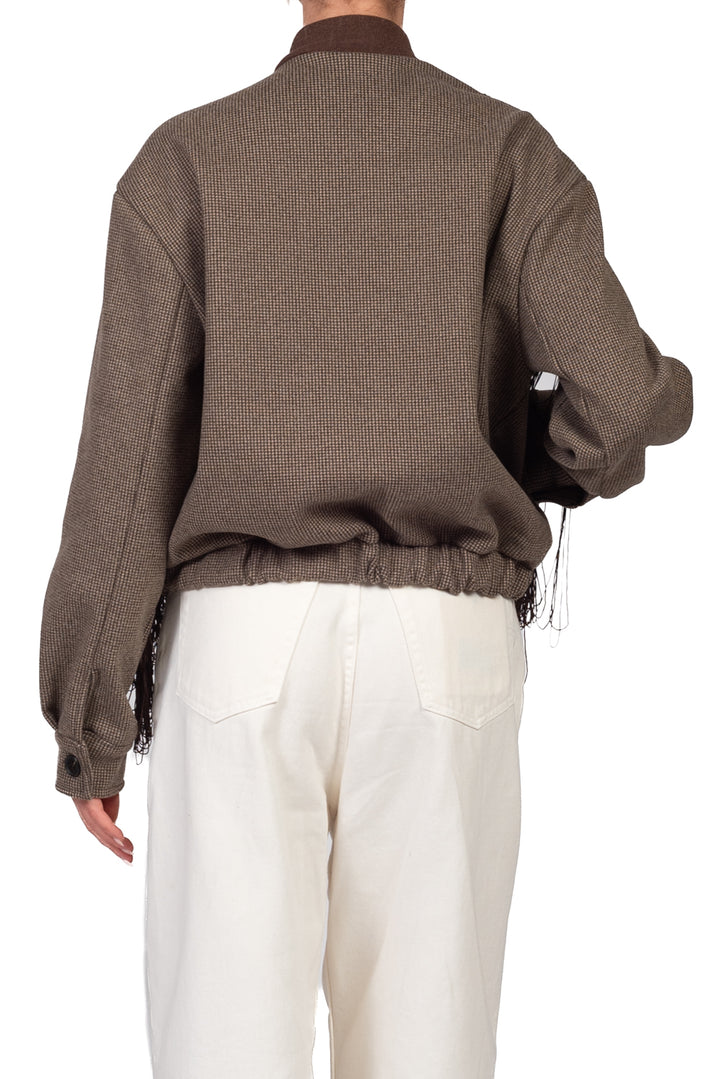 Vicolo - Bomber pied de poule con frange Art. RAC0300