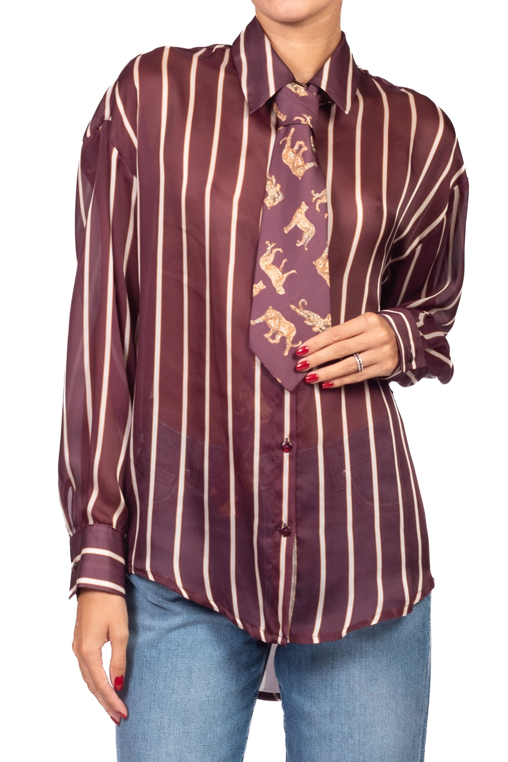 Tensione In - Camicia rigata con cravatta fantasia Art. 27C6279