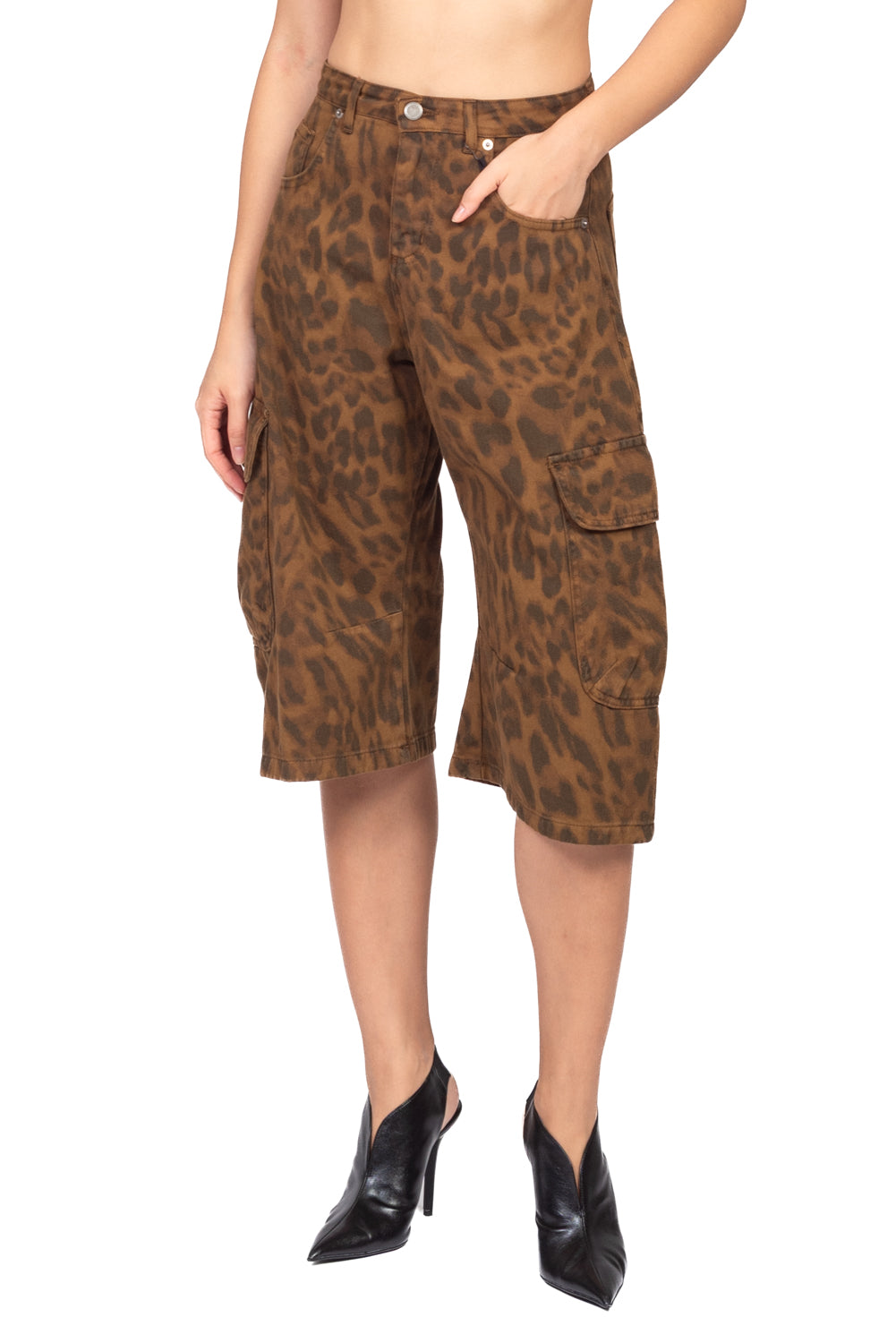 Vicolo - Bermuda cargo animalier - denim Art. DAC5285