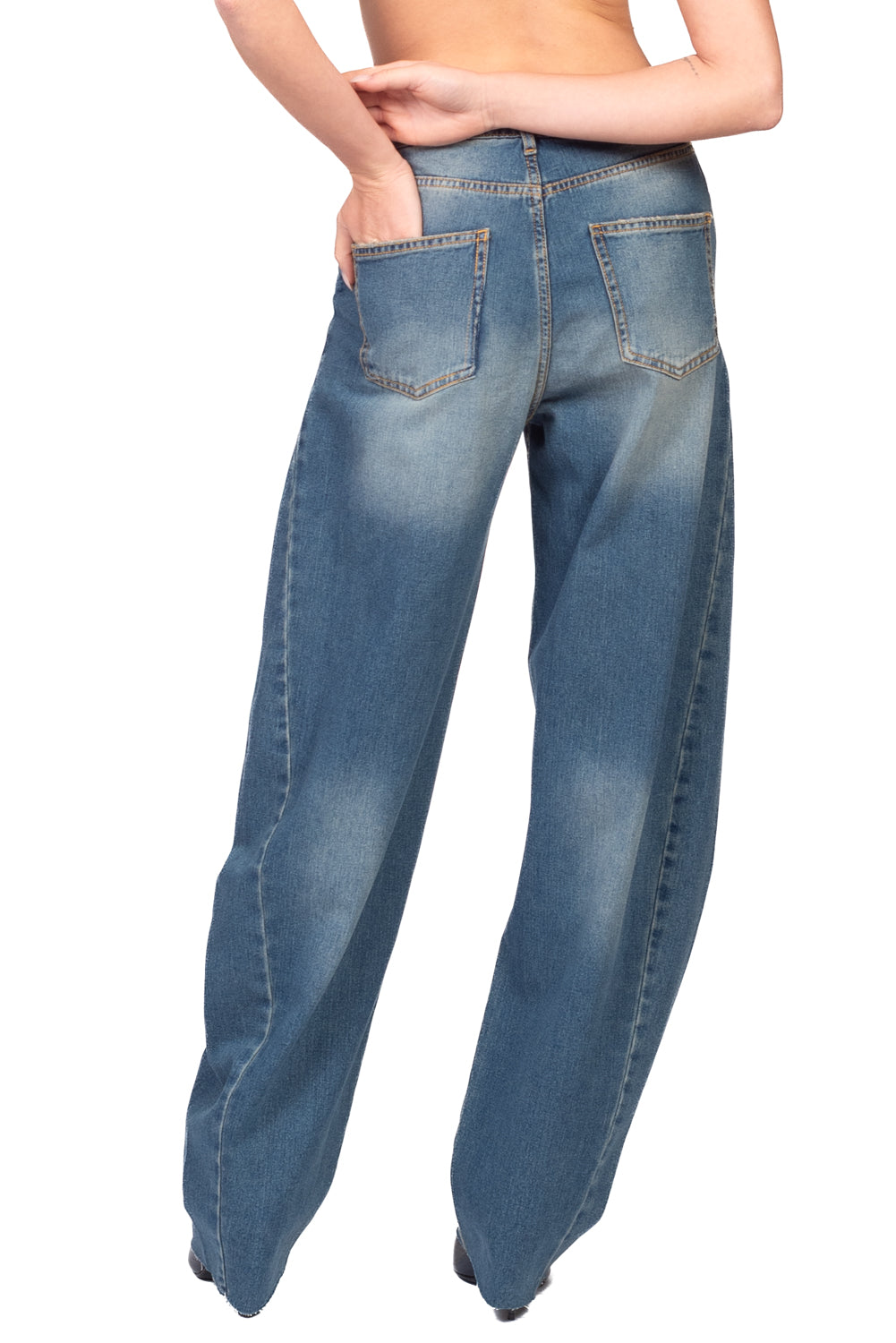 Tensione In - Jeans barrel con cuciture ERMITAGE - denim Art. P005J119Z671PT