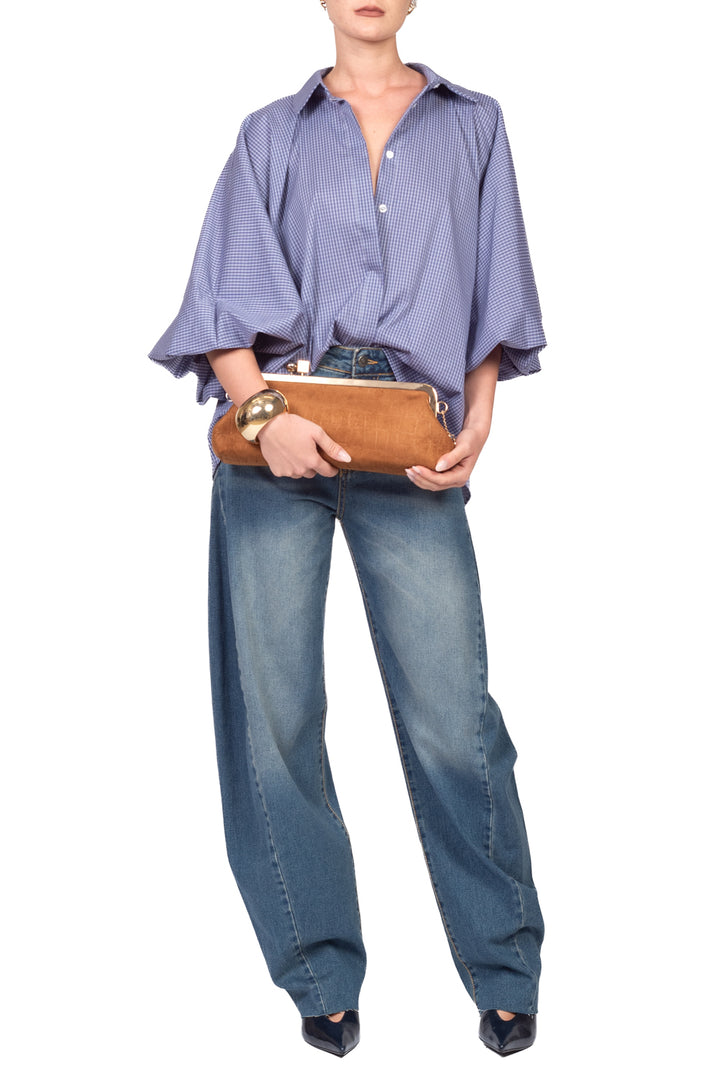 Tensione In - Jeans barrel con cuciture ERMITAGE - denim Art. P005J119Z671PT