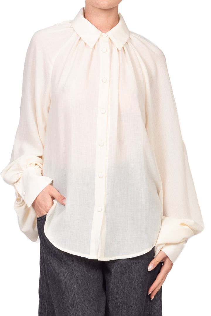 Tensione In - Camicia misto lana manica palloncino Art. 27C6130