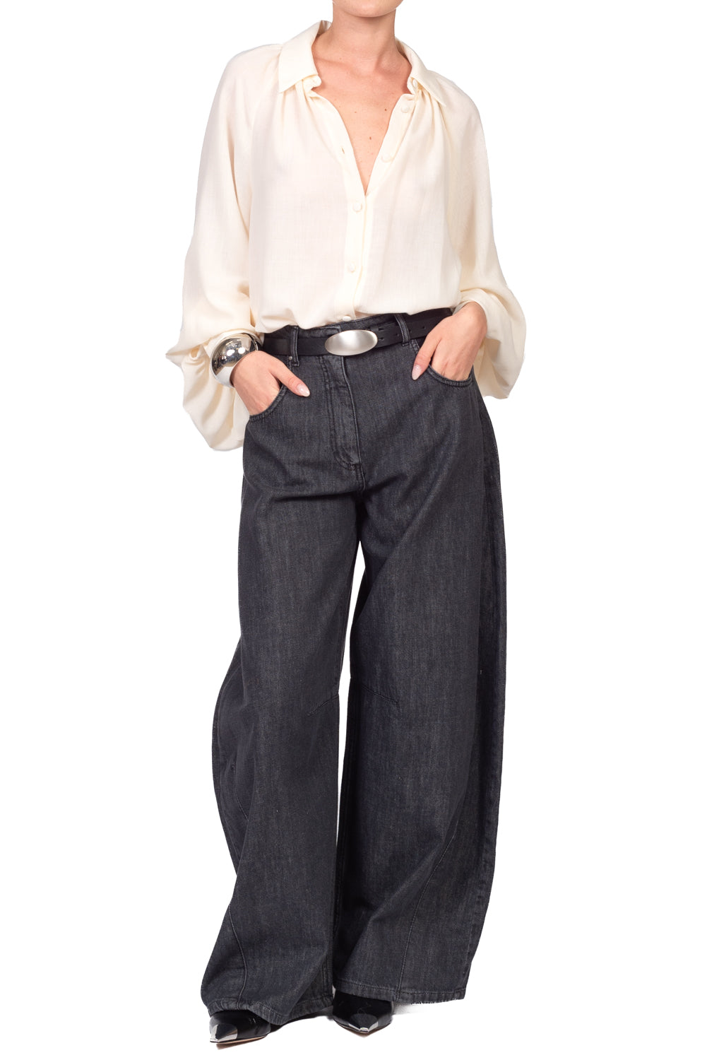 Tensione In - Jeans barrel ampio LOUVRE - denim Art. P314J141Z273