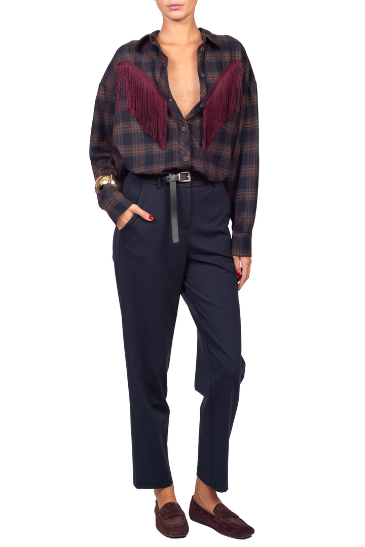 Tensione In - Camicia check con frange Art. 27C6271