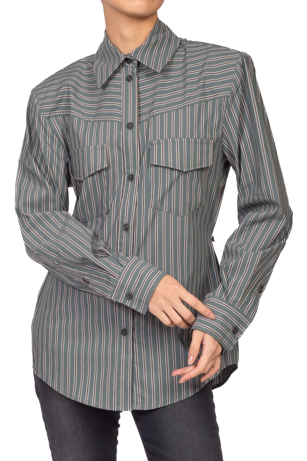 Tensione In - Camicia rigata con taschini Art. 27C6294