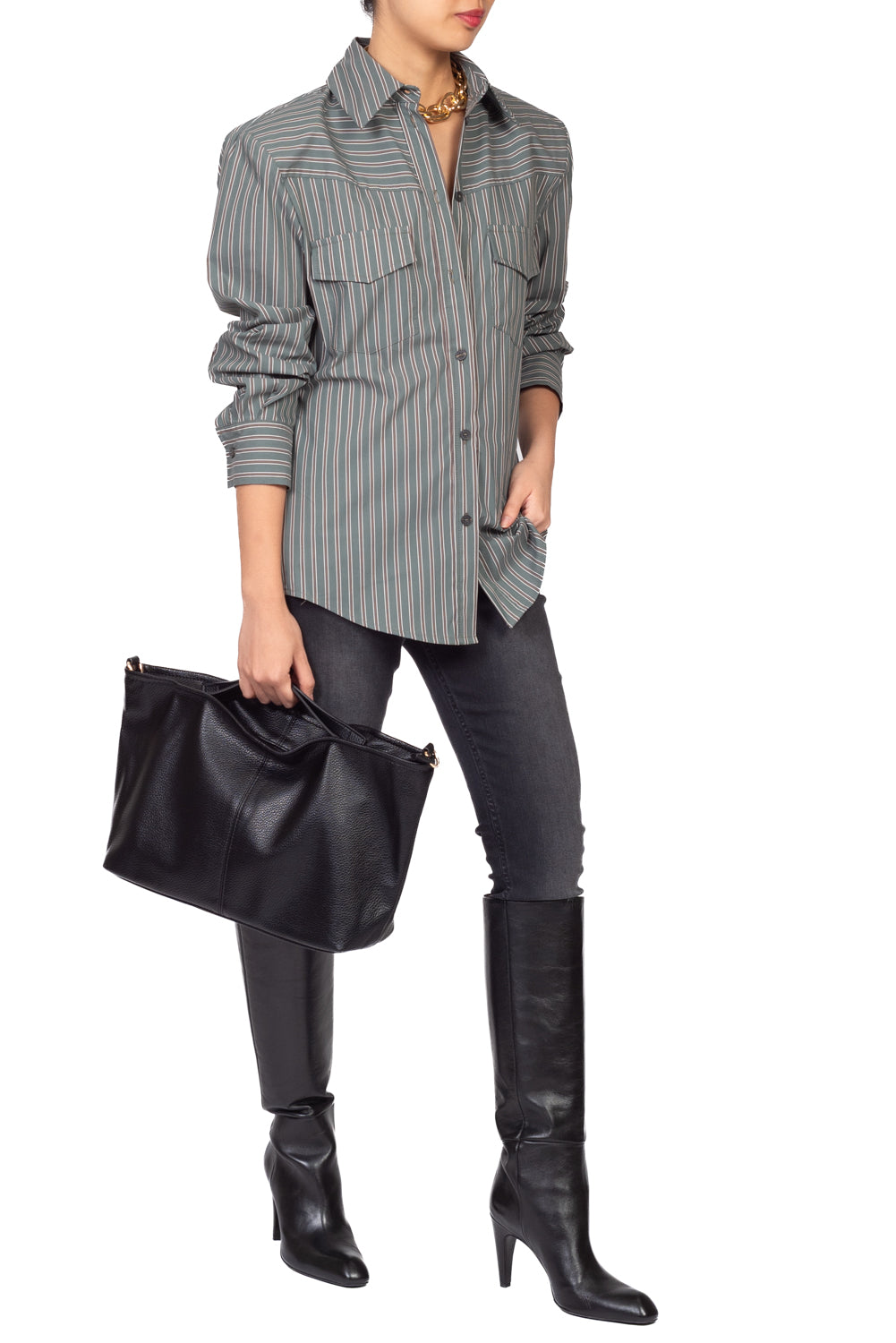 Tensione In - Camicia rigata con taschini Art. 27C6294