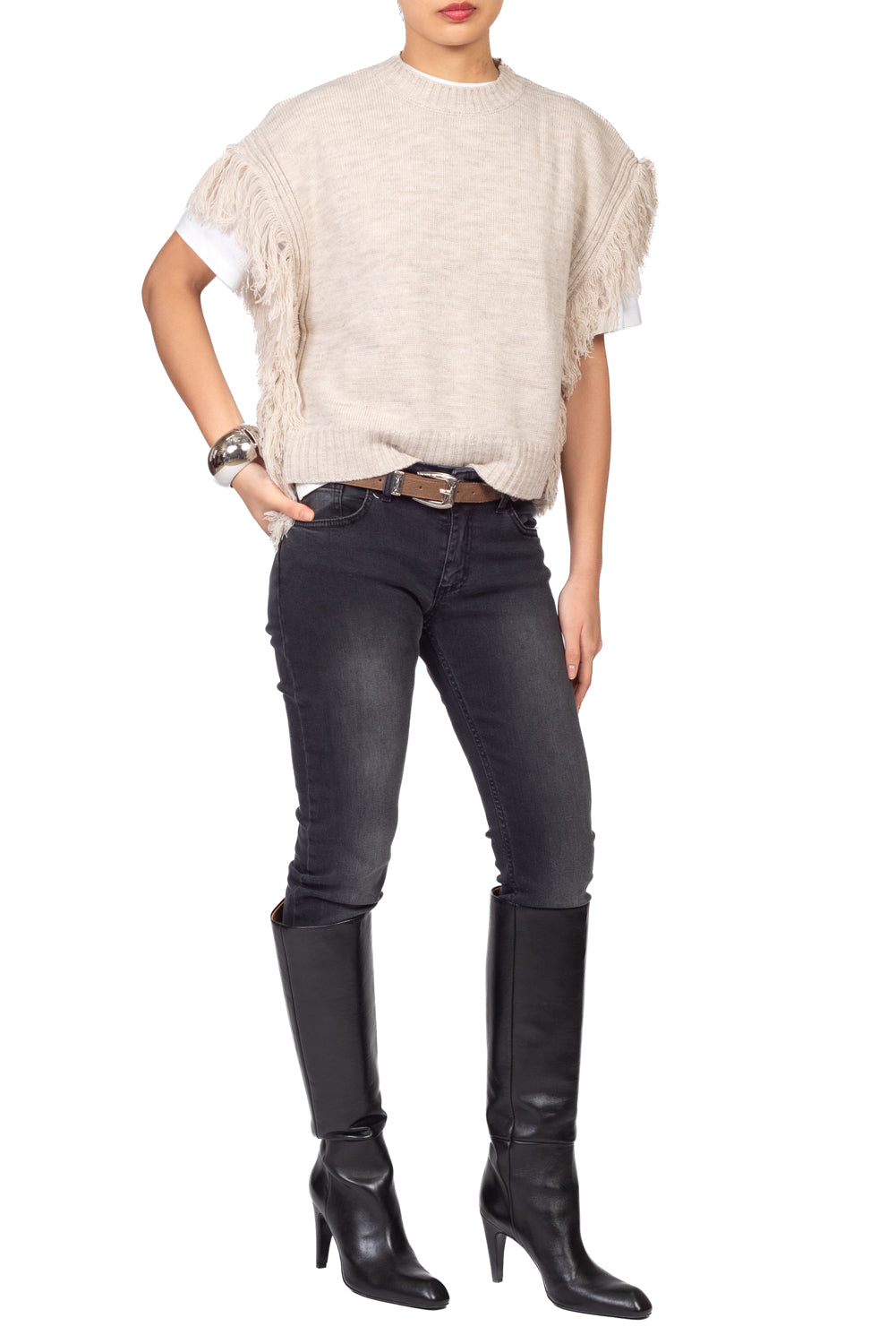 Vicolo - Gilet in maglia sfrangiato Art. 7AC7198