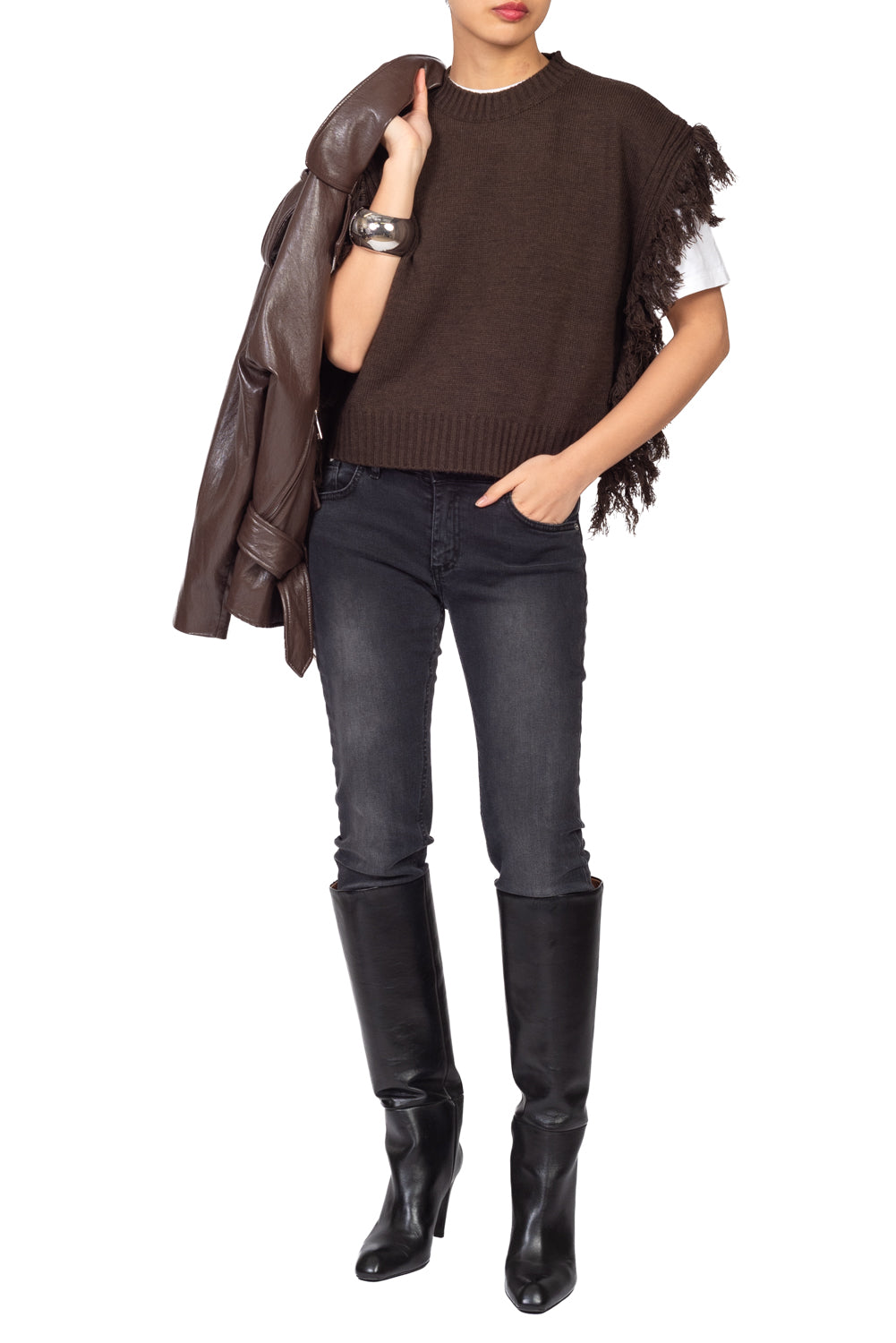 Vicolo - Gilet in maglia sfrangiato Art. 7AC7198