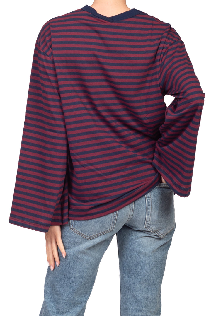 Tensione In - T-shirt rigata manica campana Art. 70099-501-611
