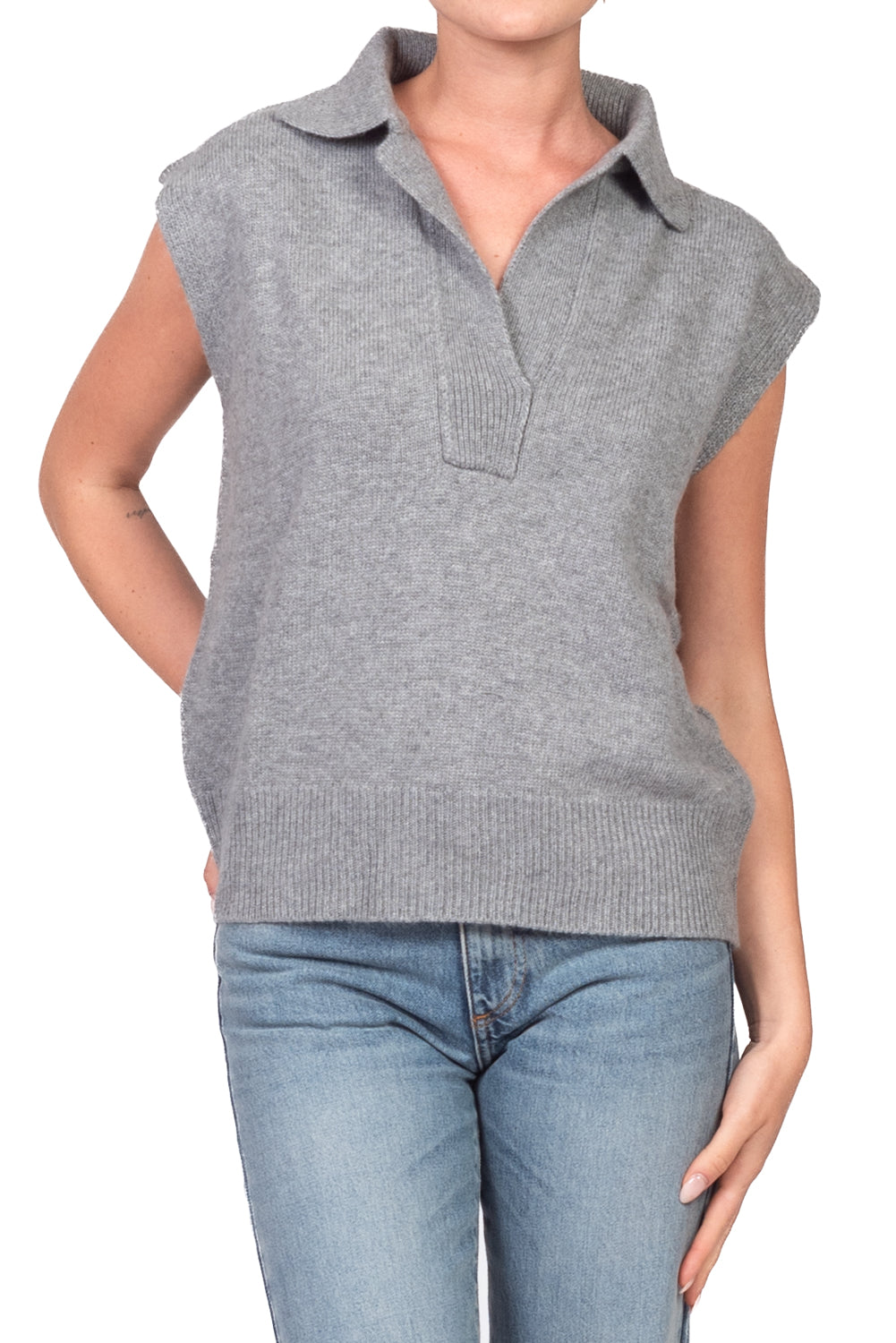 Vicolo - Gilet in maglia con colletto Art. 7AC7022
