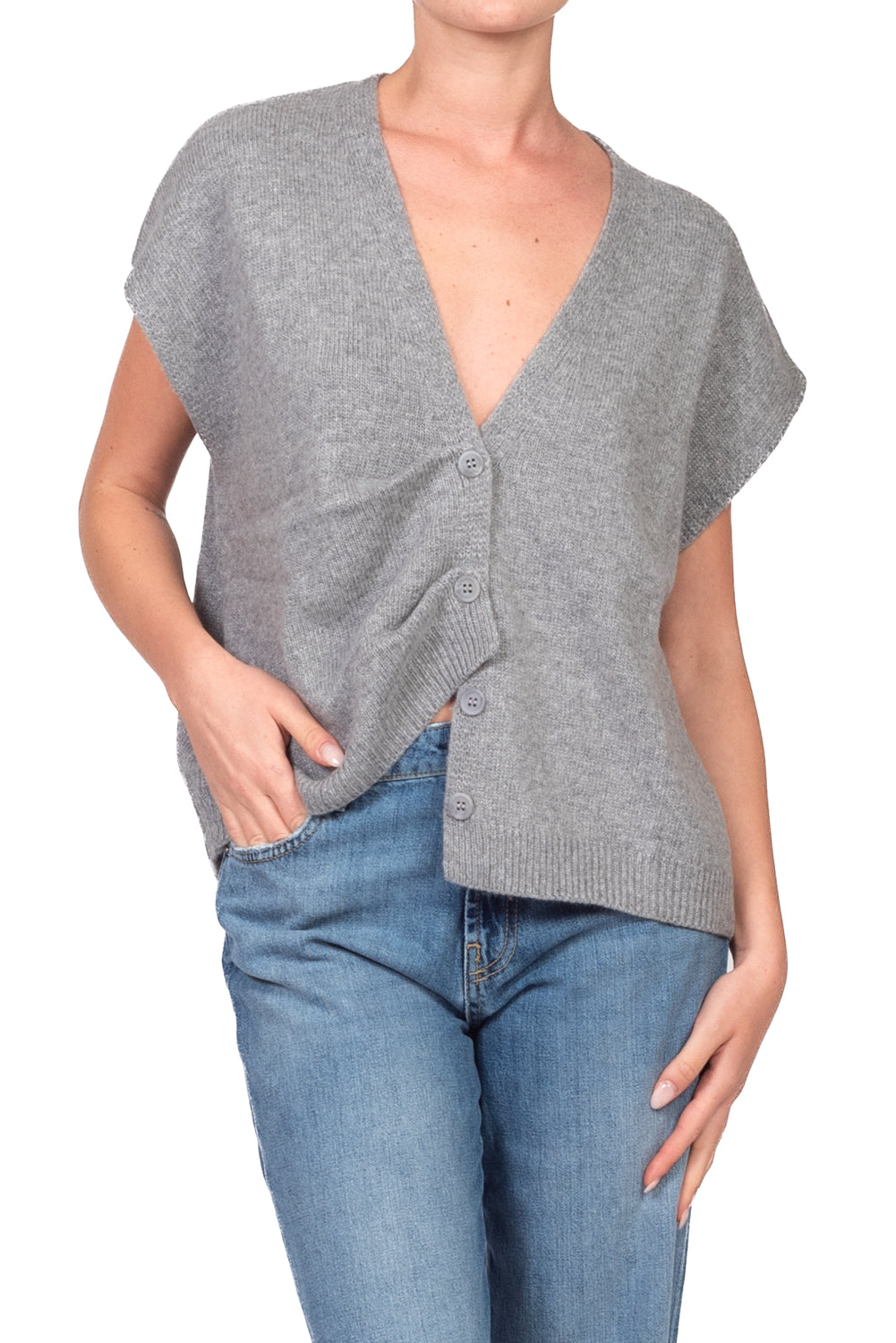 Tensione In - Gilet in maglia con bottoni Art. D82449AI26