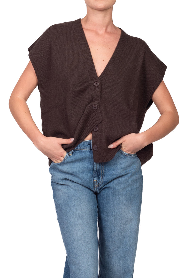 Tensione In - Gilet in maglia con bottoni Art. D82449AI26