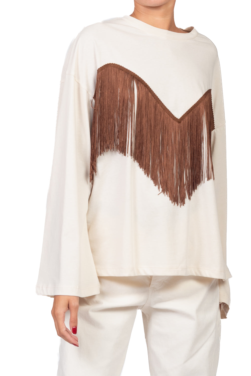 Tensione In - T-shirt con frange Art. 27M6300