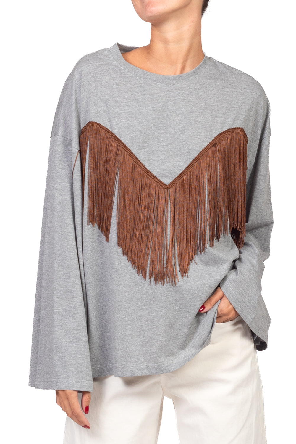 Tensione In - T-shirt con frange Art. 27M6300