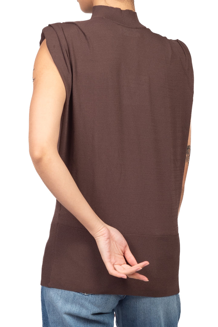 Vicolo - Gilet in maglia mezzo collo con spalline Art. 2AC2098