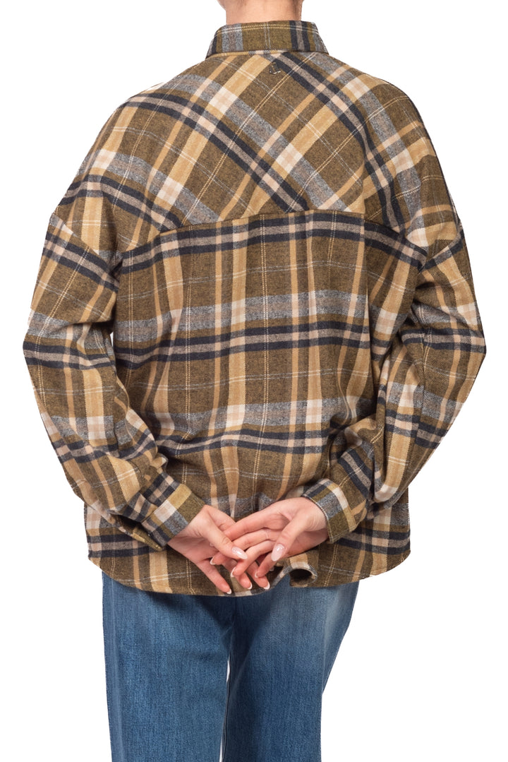 Dixie - Camicia check in flanella con applicazioni  Art. CFSM2BLU