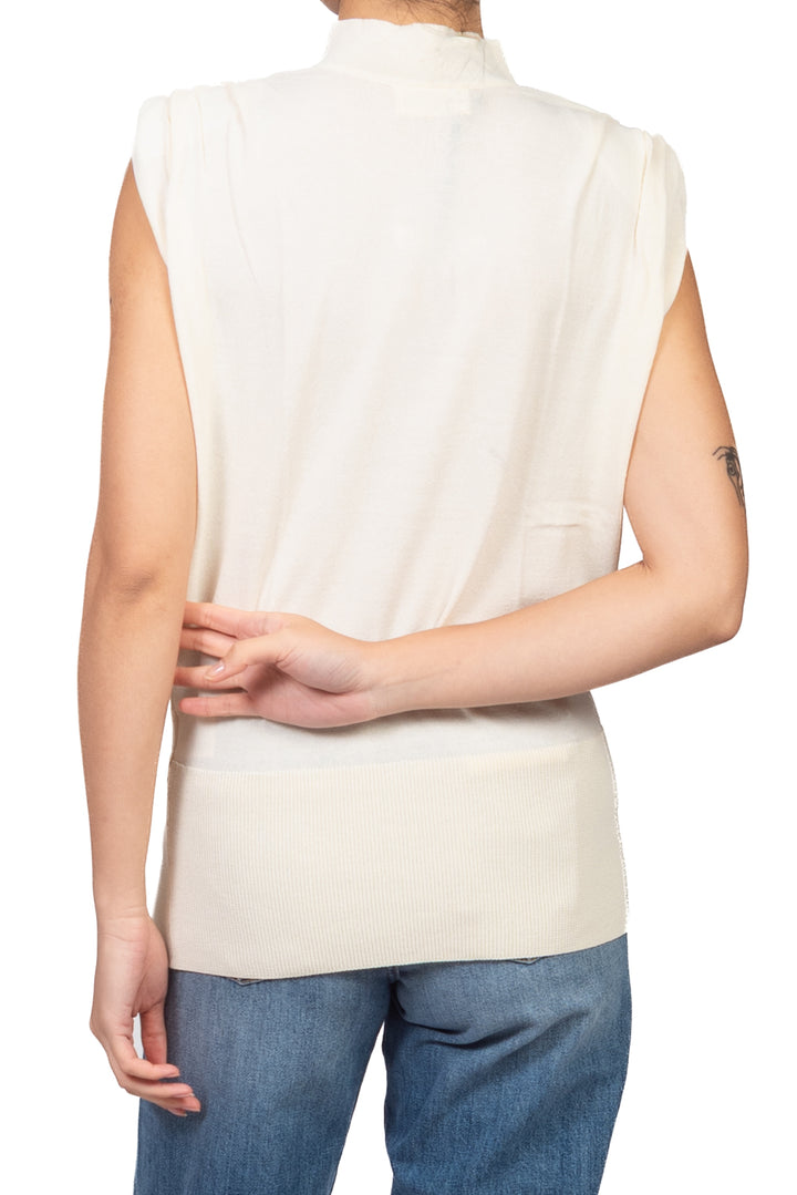 Vicolo - Gilet in maglia mezzo collo con spalline Art. 2AC2098