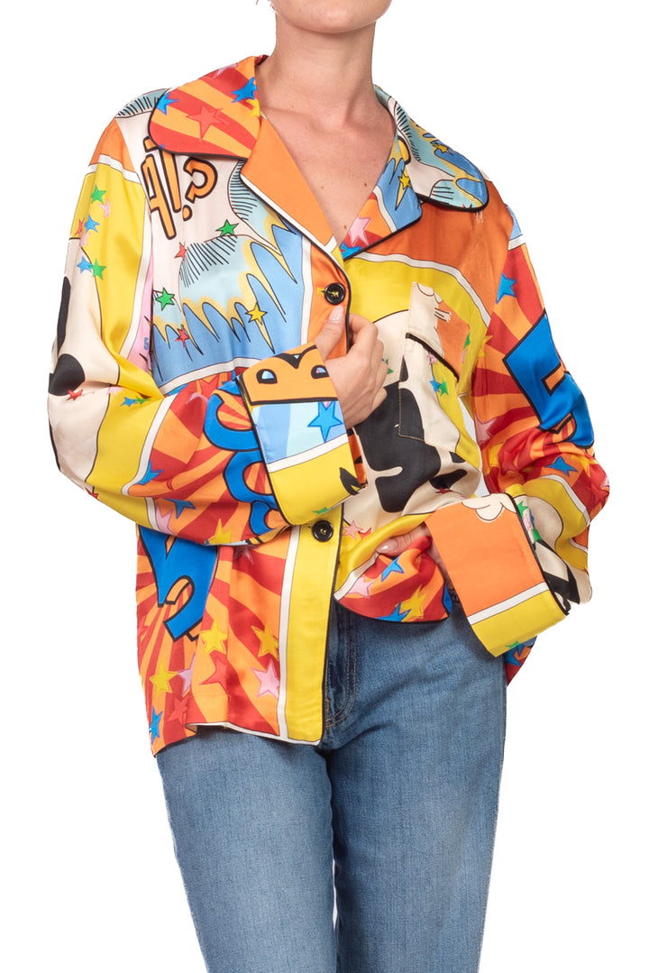 Tensione In - Camicia in satin fantasia fumetto Art. 40401