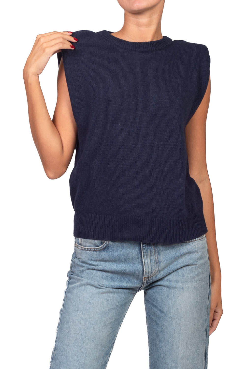 Tensione In - Gilet in maglia con spalline Art. D80088AI26
