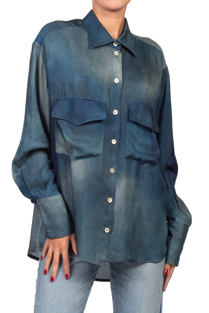 Tensione In - Camicia sfumata effetto denim Art. 40579