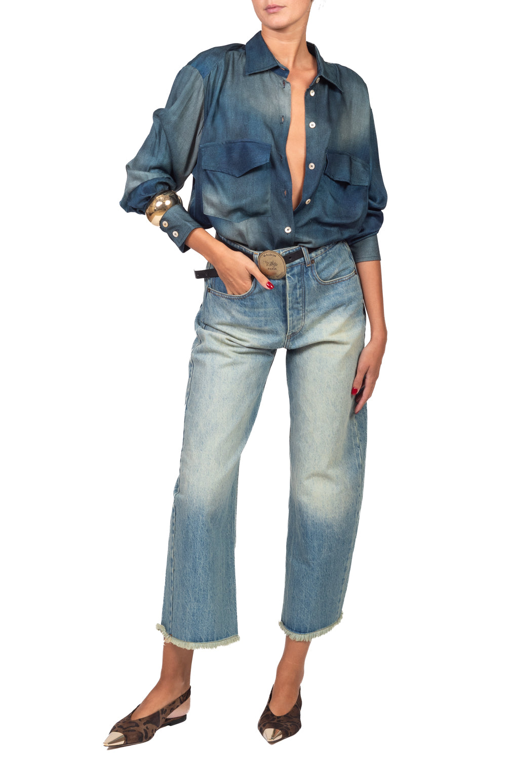 Tensione In - Camicia sfumata effetto denim Art. 40579