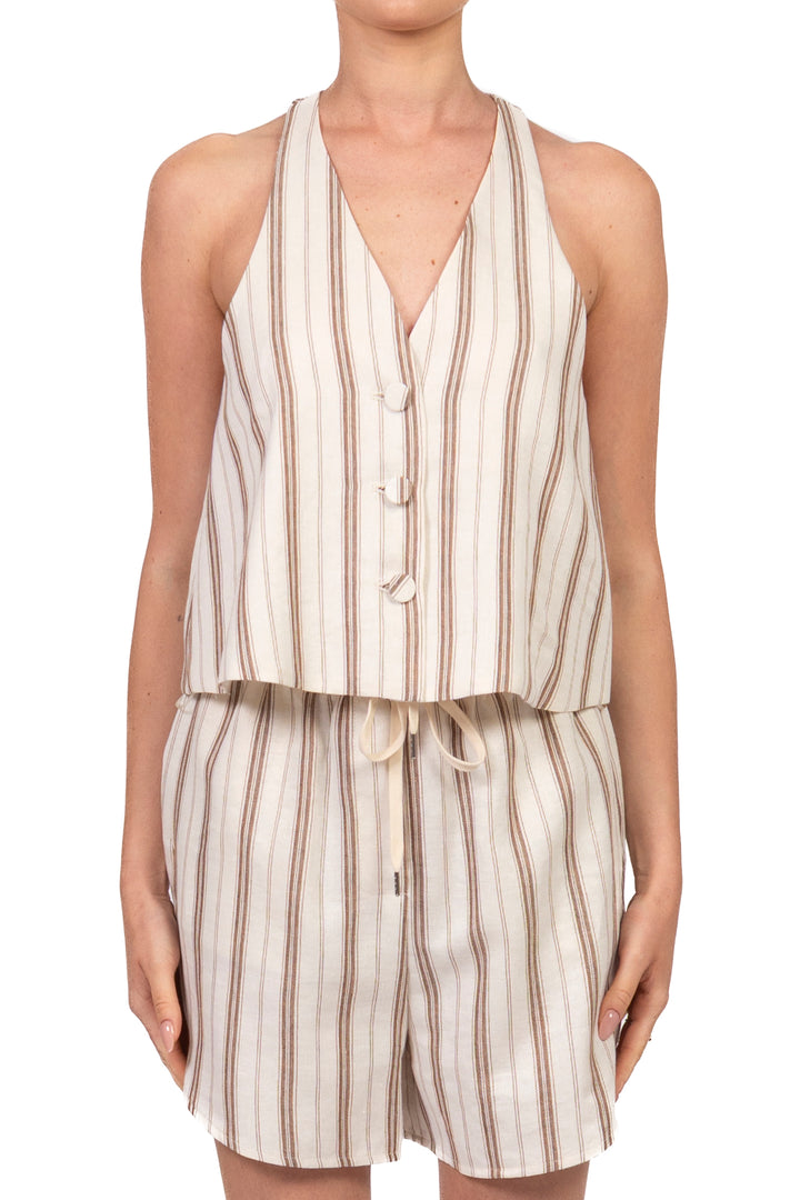 Vicolo - Completo gilet rigato e shorts Art. TAB2920