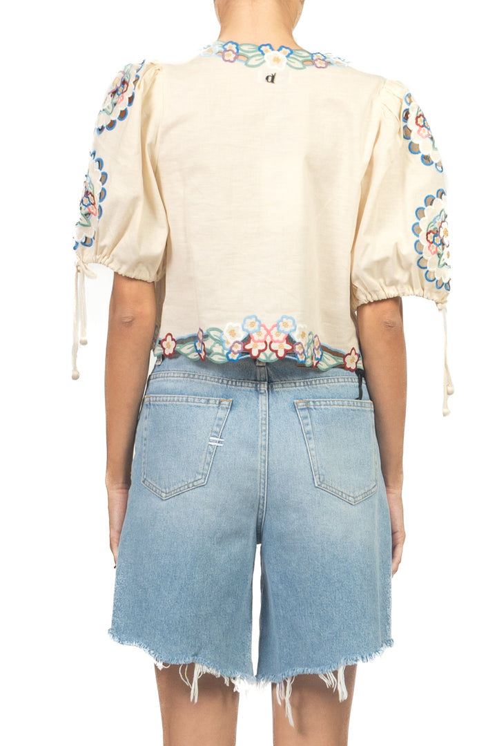 Dixie - Top ricamato chiusura lacci Art. C698A155X