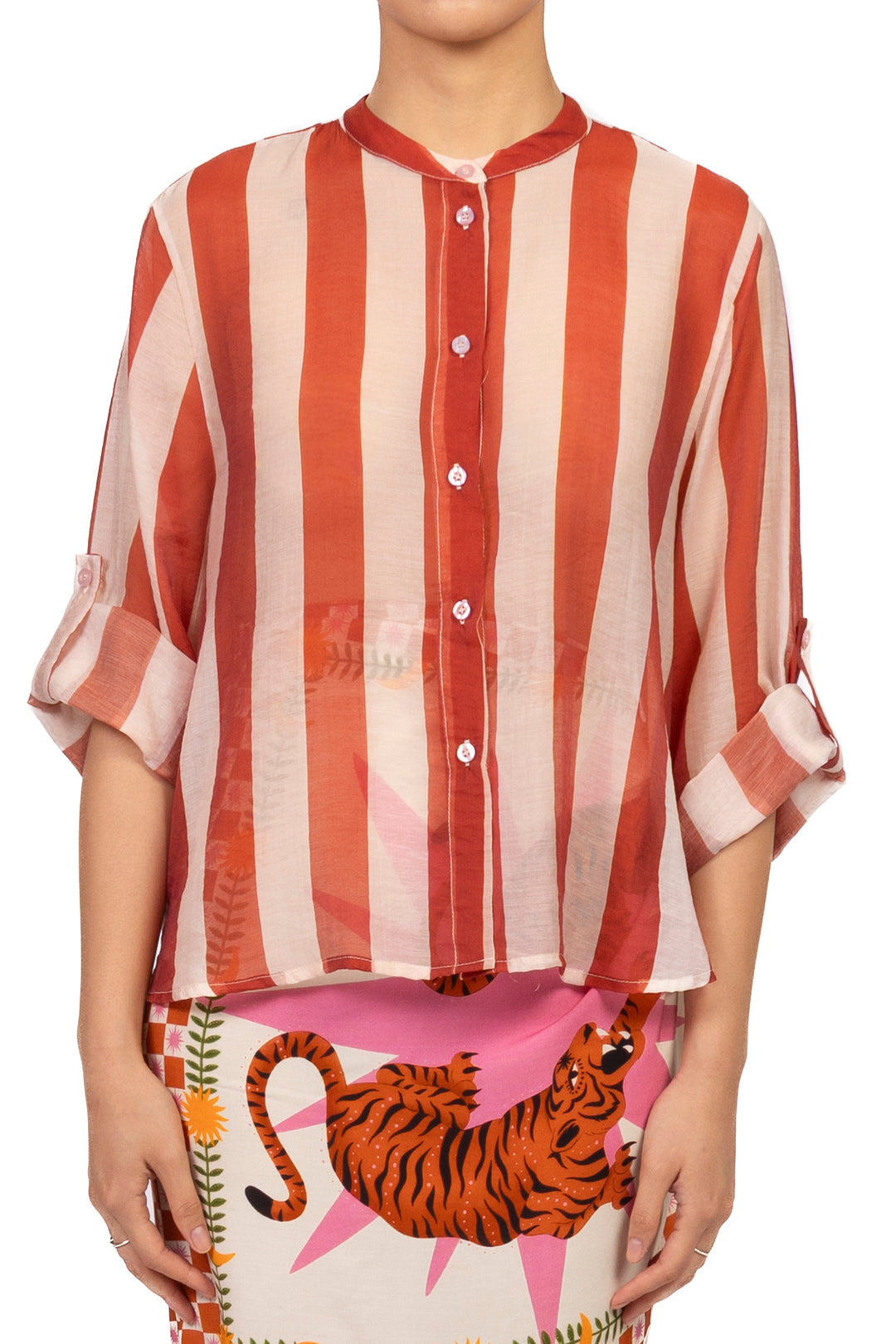 Have One - Camicia rigata collo coreano Art. CVS-Q422