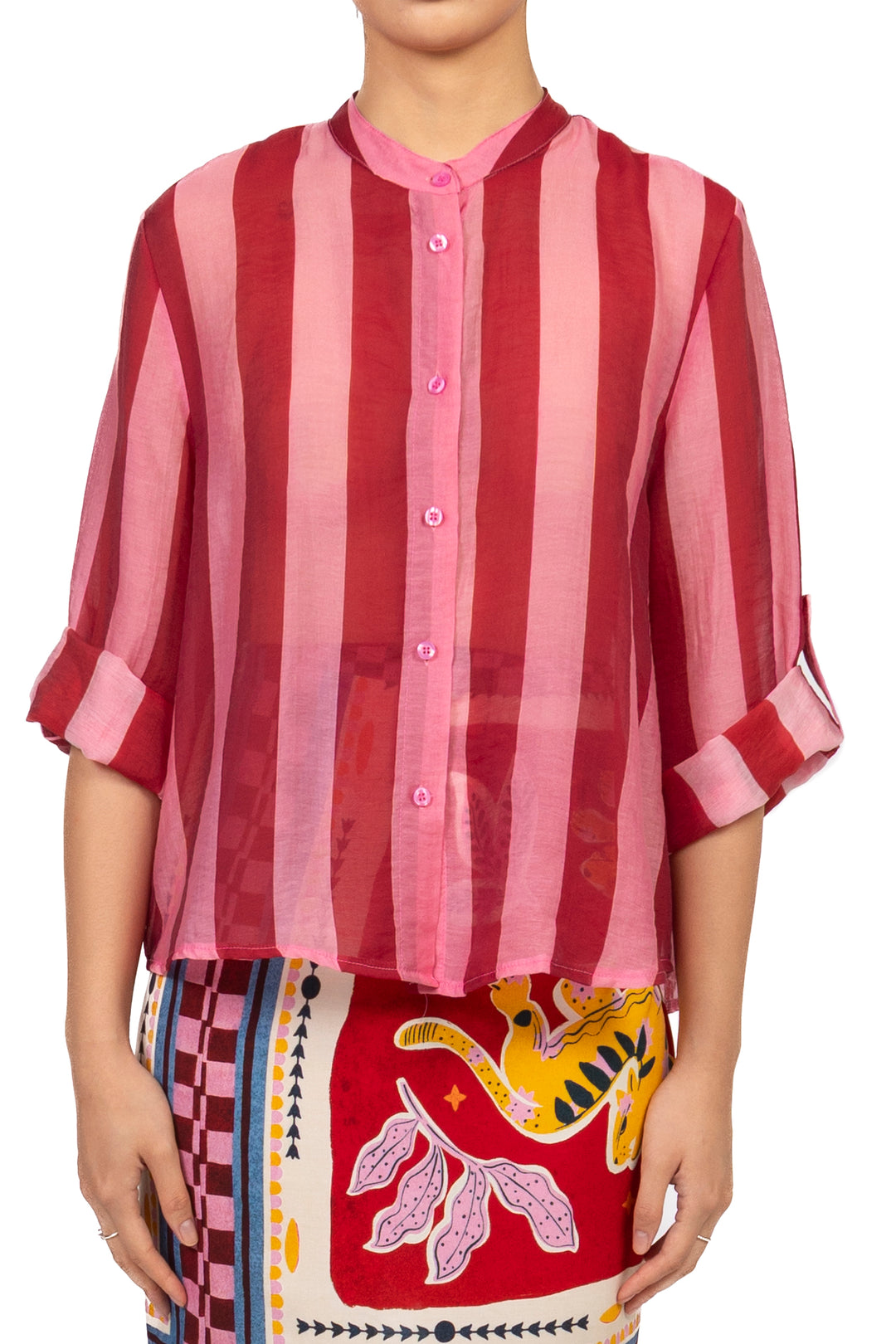Have One - Camicia rigata collo coreano Art. CVS-Q398