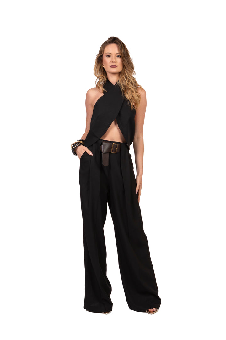 Dixie - Completo top incrociato con pantalone palazzo Art. R845A117/P845A283