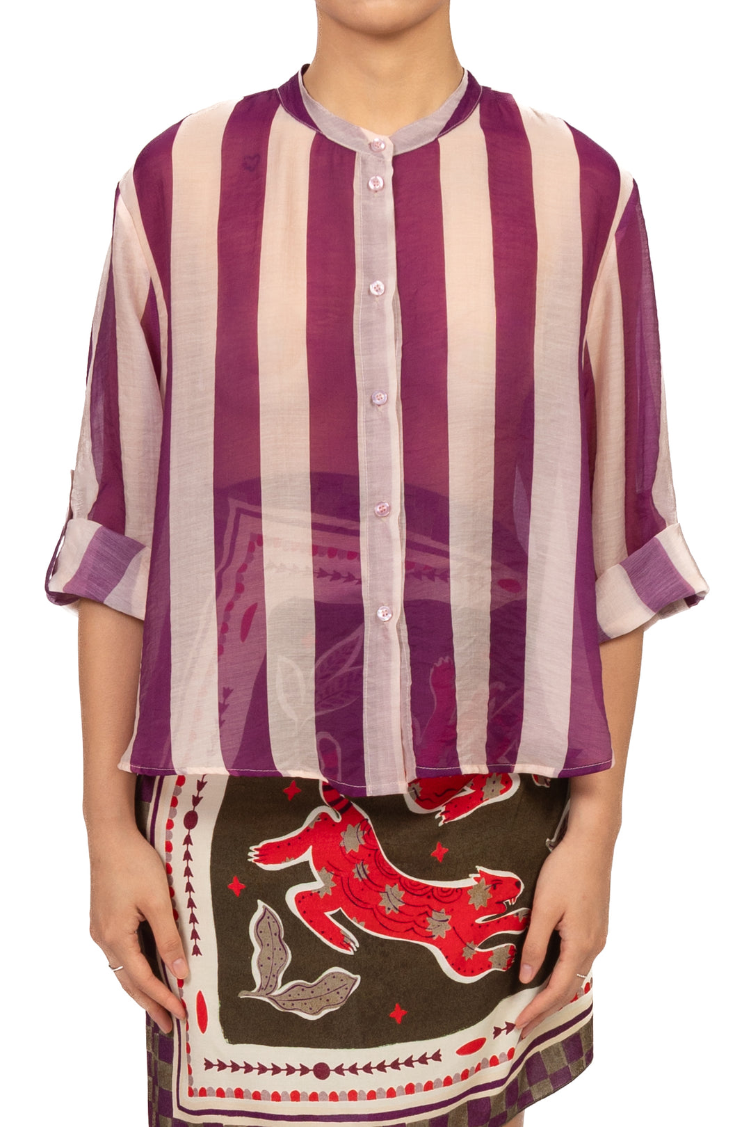 Have One - Camicia rigata collo coreano Art. CVS-Q422
