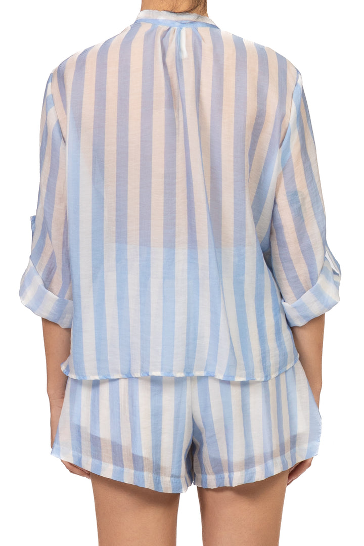 Tensione In - Camicia rigata ricamata Art. PE260335