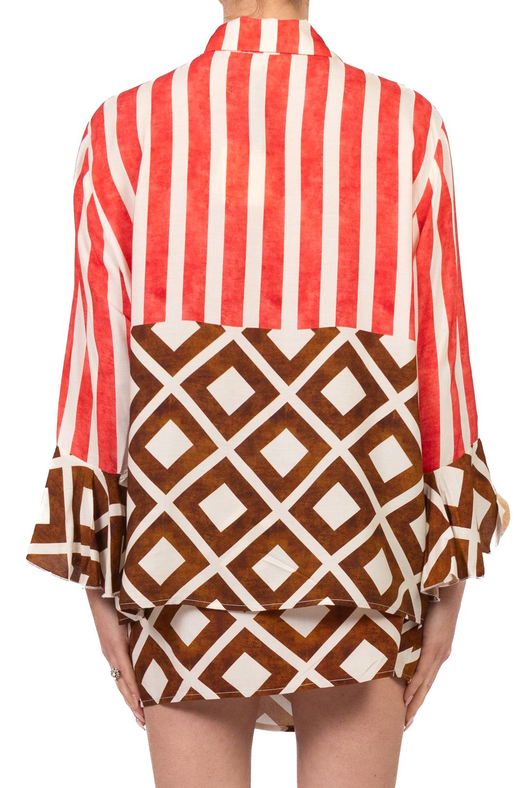 Vicolo - Completo camicia rigata e gonna mini pareo Art. TAB3021