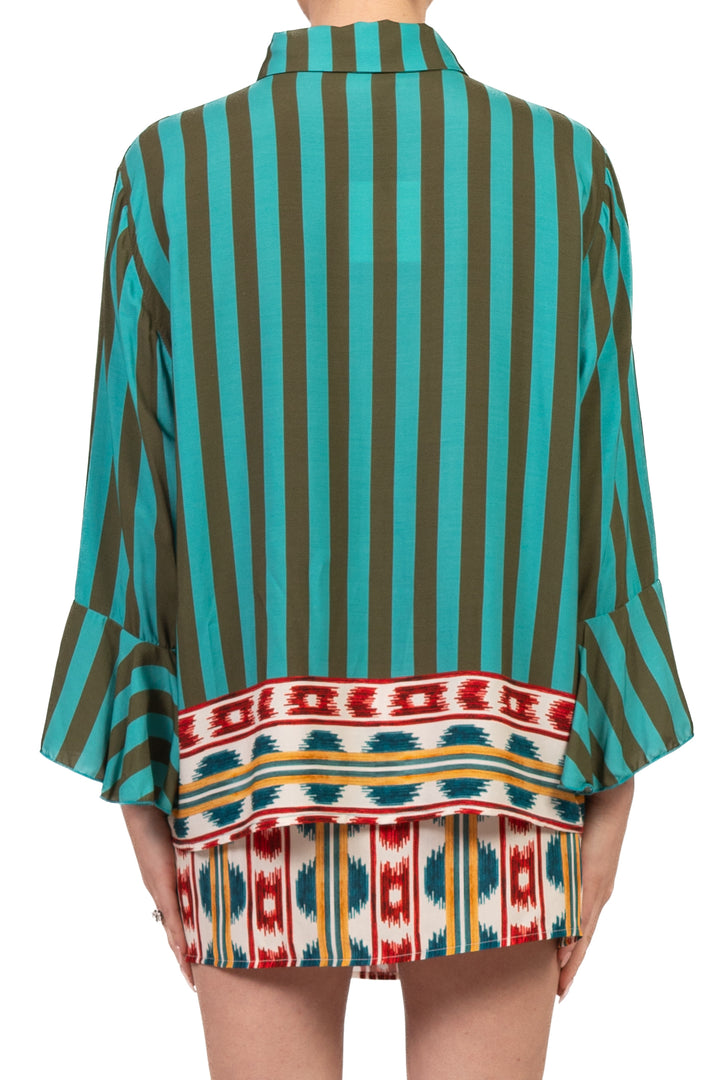 Vicolo - Completo camicia rigata  e gonna mini pareo Art. TAB3019