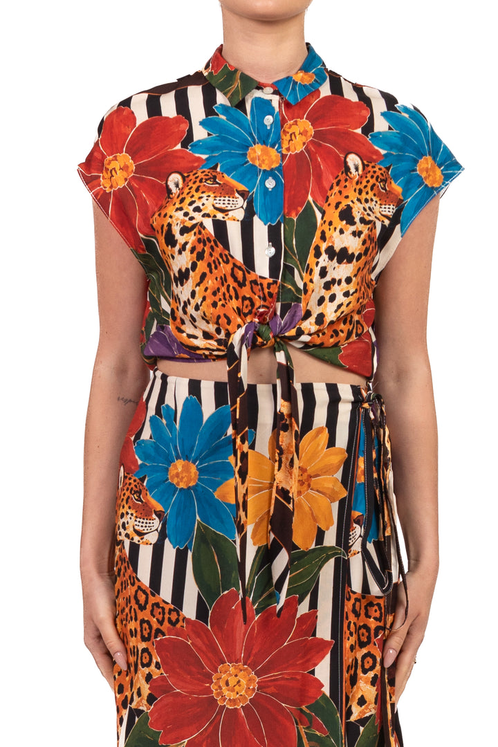Vicolo - Camicia smanicata fantasia tigre  Art. TAB3025