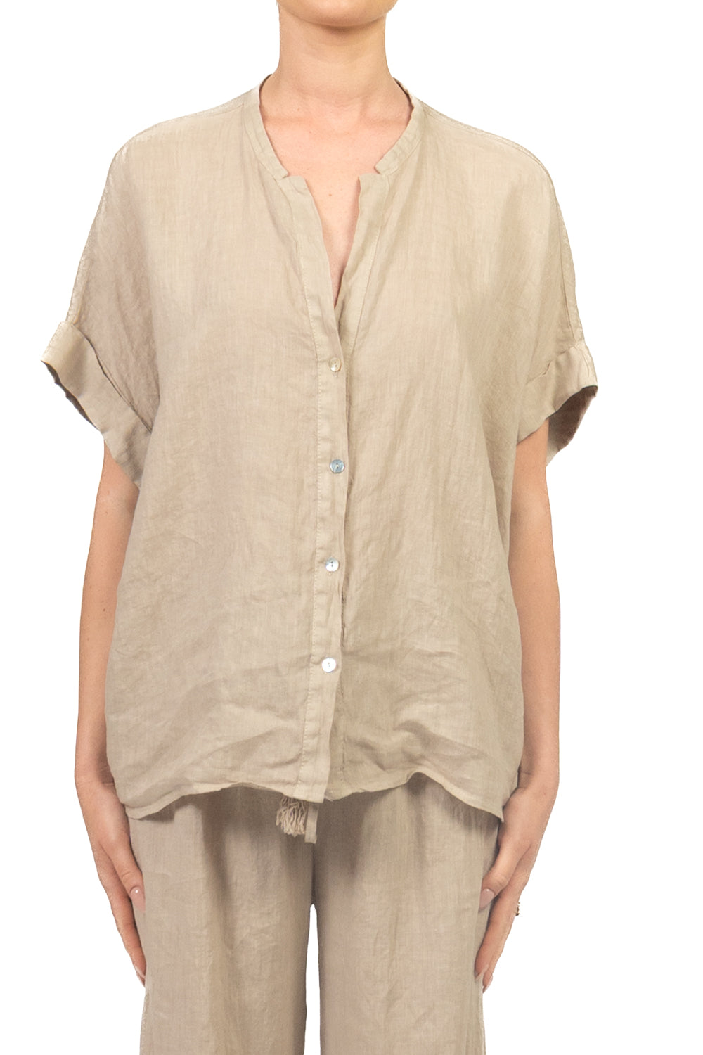 Tensione In - Camicia in lino manica corta Art. S26CK00