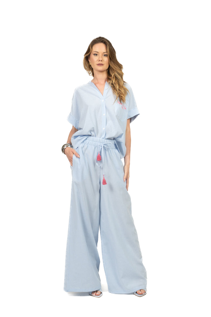 Tensione In - Camicia millerighe taschino ricamato Art. S26CK24
