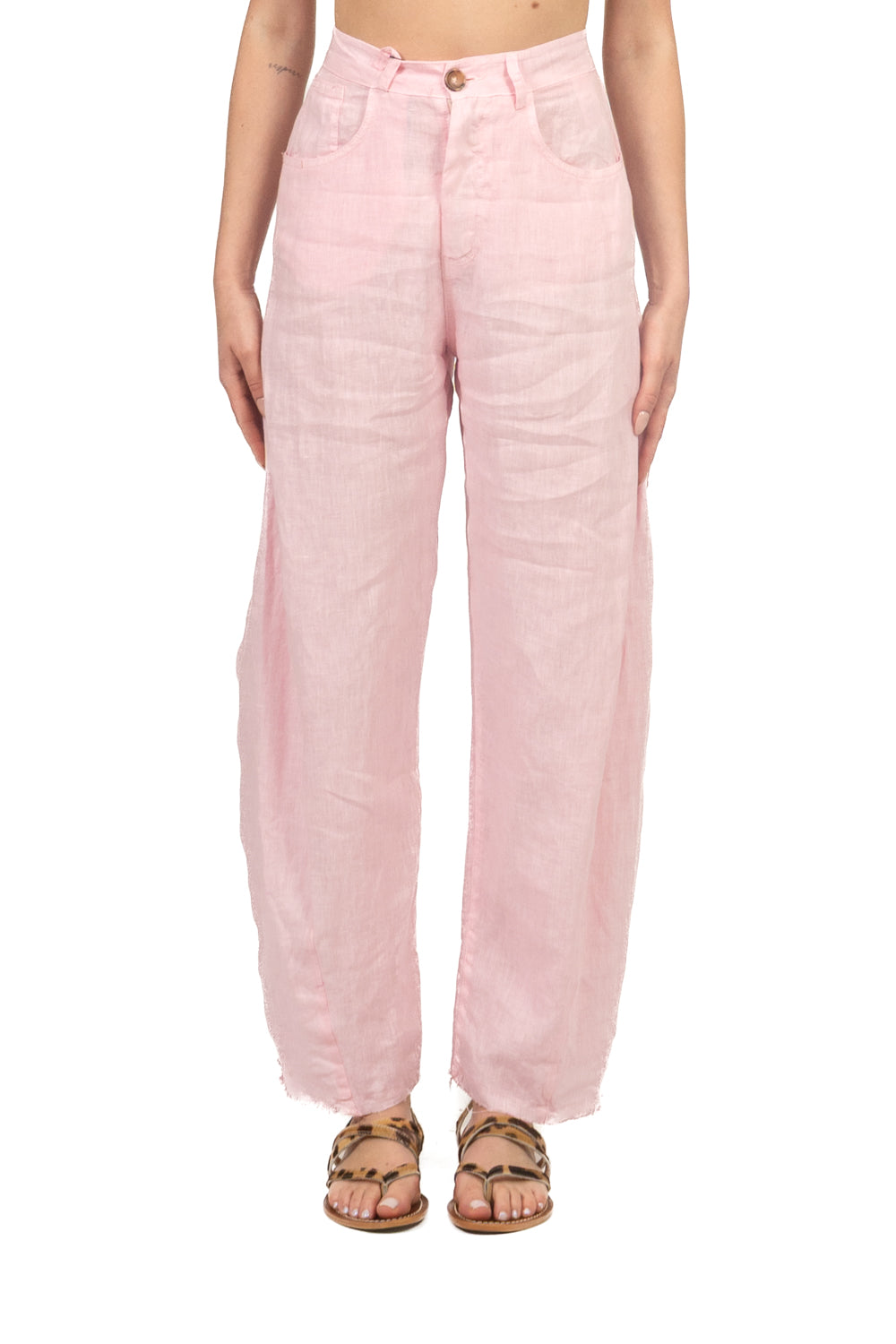 Tensione In - Pantalone barrel in lino Art. S26PJ93