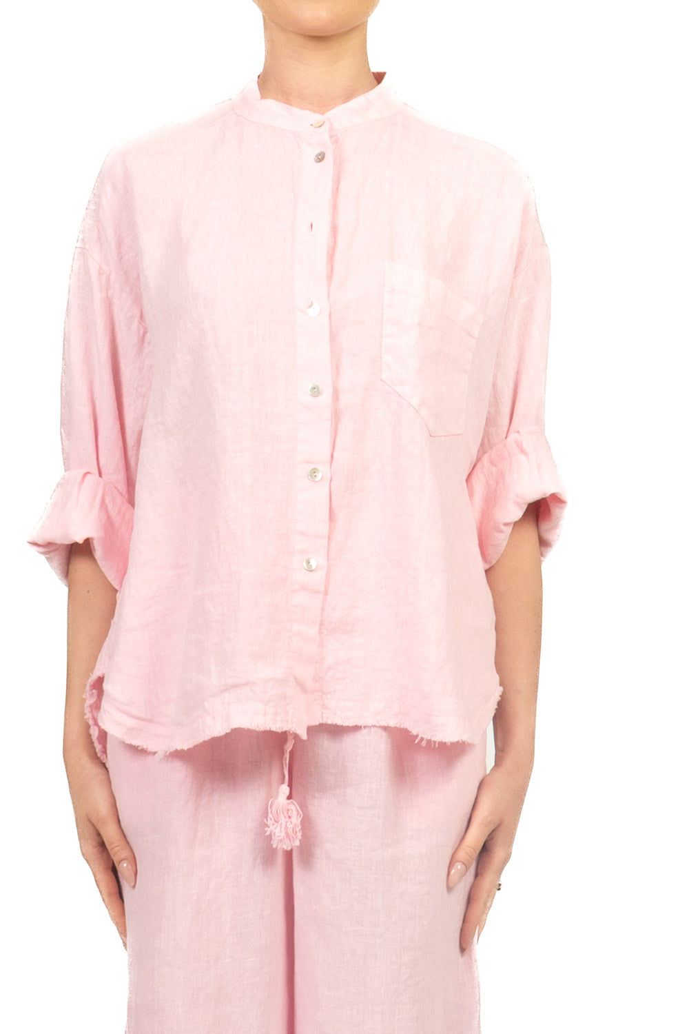Tensione In - Camicia in lino sfrangiata Art. S26CD54