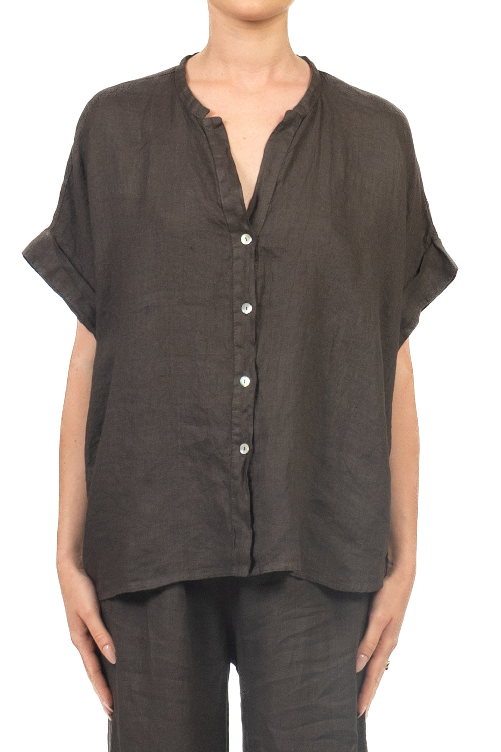 Tensione In - Camicia in lino manica corta Art. S26CK00
