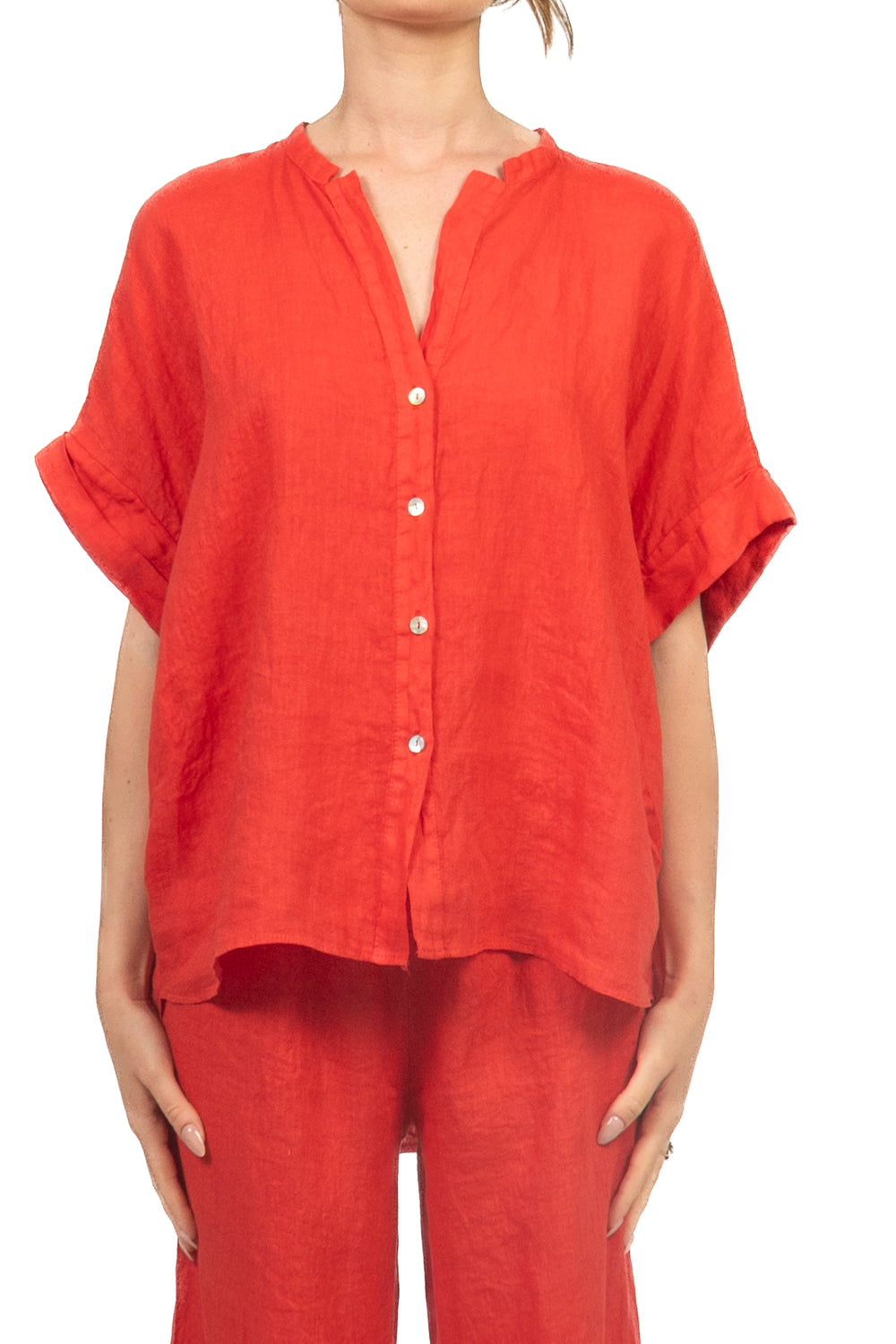 Tensione In - Camicia in lino manica corta Art. S26CK00