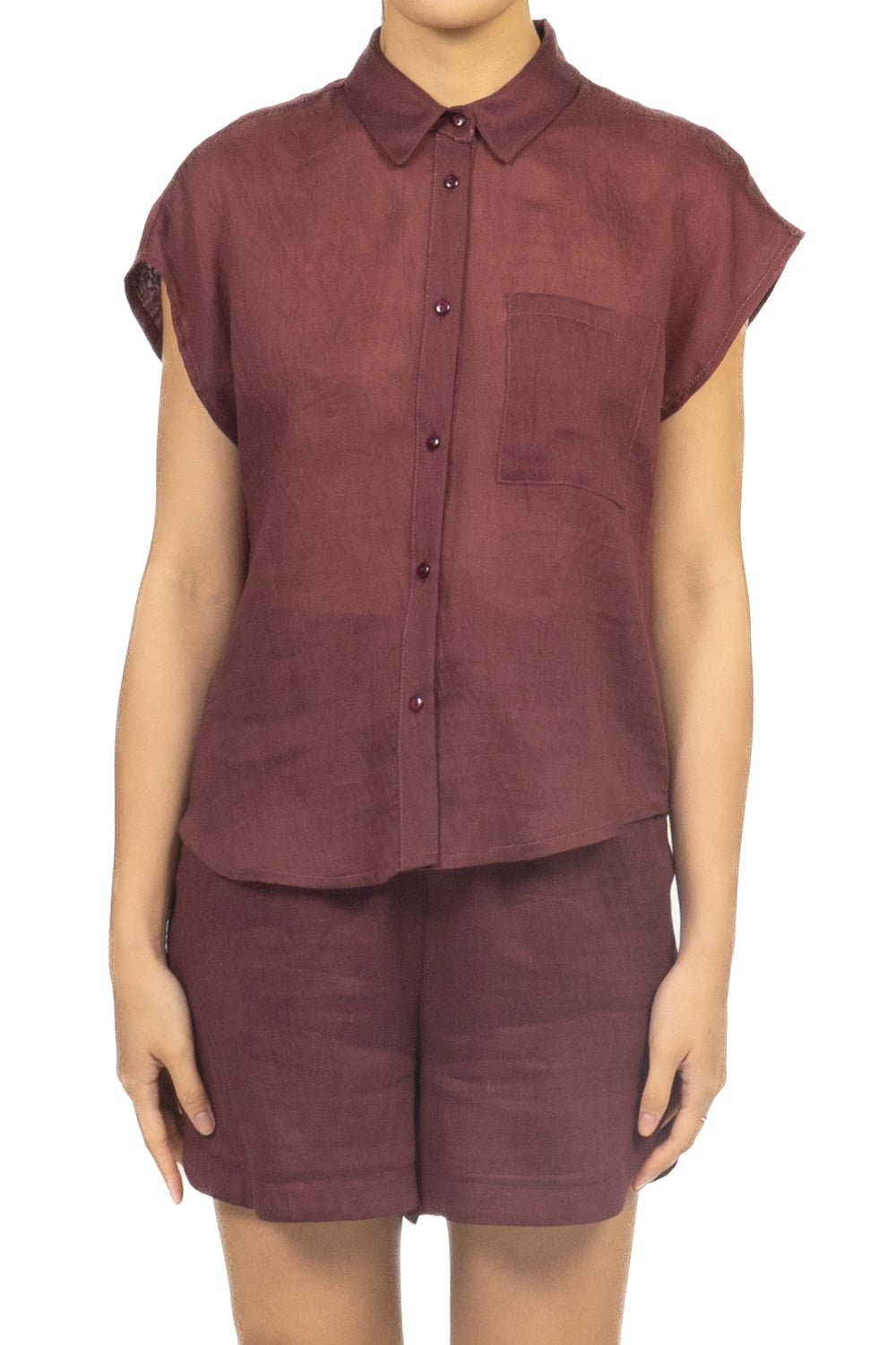 Tensione In - Camicia smanicata misto lino Art. C50583AT
