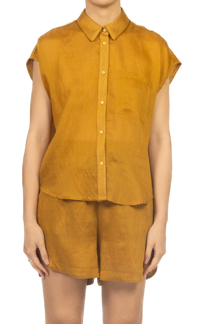 Tensione In - Camicia smanicata misto lino Art. C50583AT